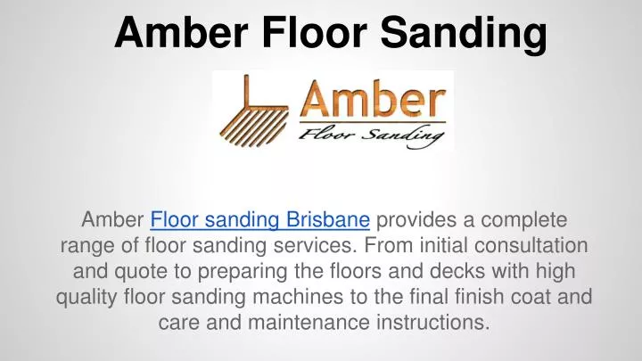 amber floor sanding