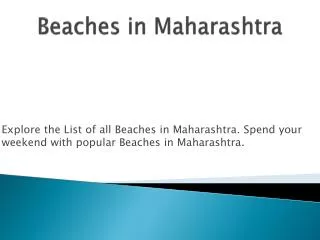 Beaches in Maharashtra