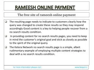 Facts about rameesh online payment in India