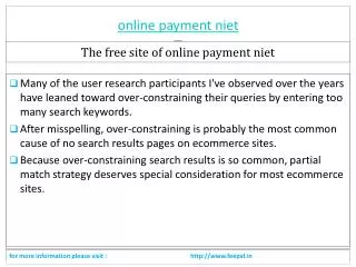 You need To Read just before submitted online payment niet