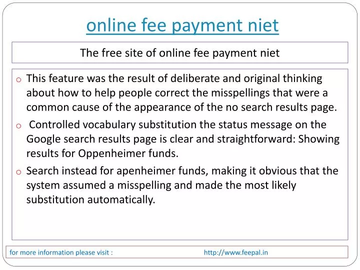 online fee payment niet