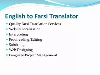 English to Farsi translator