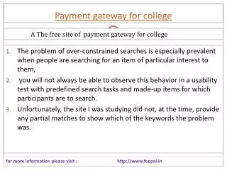 The free sites of payment gateway for college