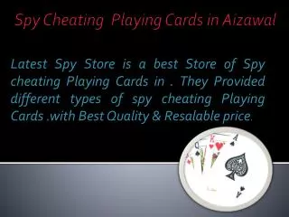 Buy Online Spy Cheating Playing Cards in Aizawl