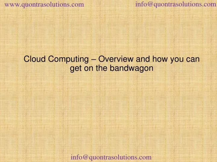 cloud computing overview and how you can get on the bandwagon