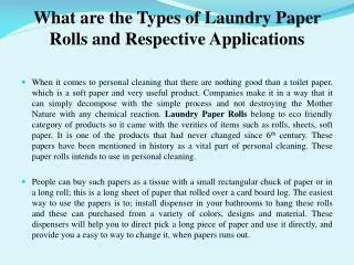 What are the Types of Laundry Paper Rolls and Respective App