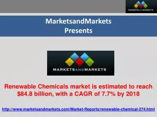 Renewable Chemicals market is estimated to reach $84.8 billi