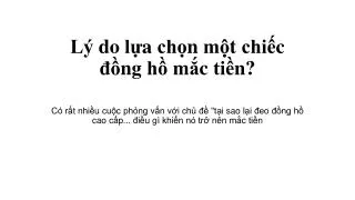 ly do l a cho n m t chi c ng h m c ti n