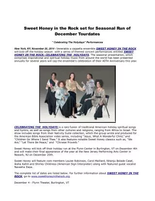 Sweet Honey in the Rock set for Seasonal Run of December Tou