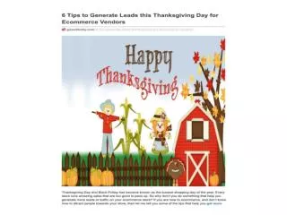 6 Tips to Generate Leads this Thanksgiving Day for Ecommerce