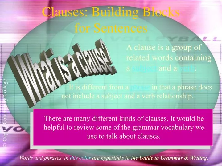 clauses building blocks for sentences