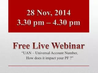 Free live webinar 28 Nov, 2014 - ADP India