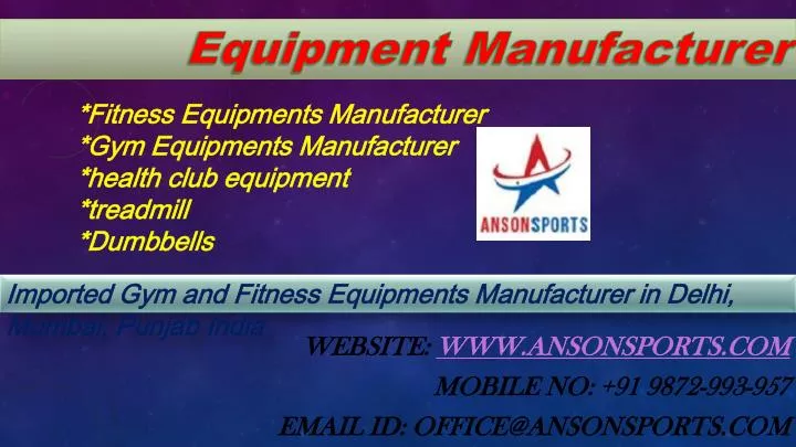 equipment manufacturer