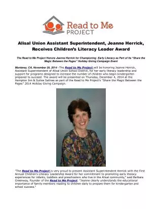 Alisal Union Assistant Superintendent, Jeanne Herrick