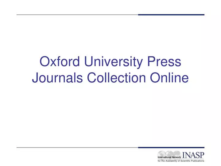 oxford university press journals collection online