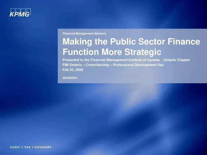 making the public sector finance function more strategic