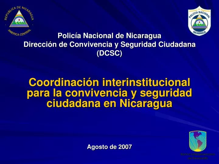 polic a nacional de nicaragua direcci n de convivencia y seguridad ciudadana dcsc