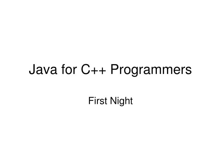 java for c programmers