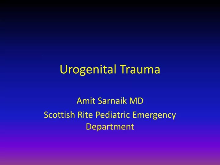 urogenital trauma