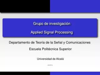 Grupo de investigación Applied Signal Processing
