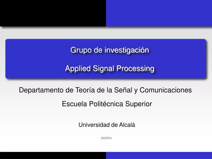 grupo de investigaci n applied signal processing