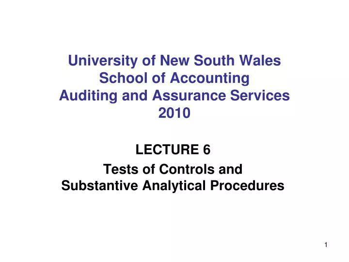 university of new south wales school of accounting auditing and assurance services 2010