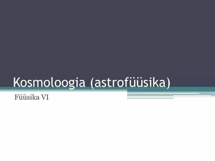 kosmoloogia astrof sika