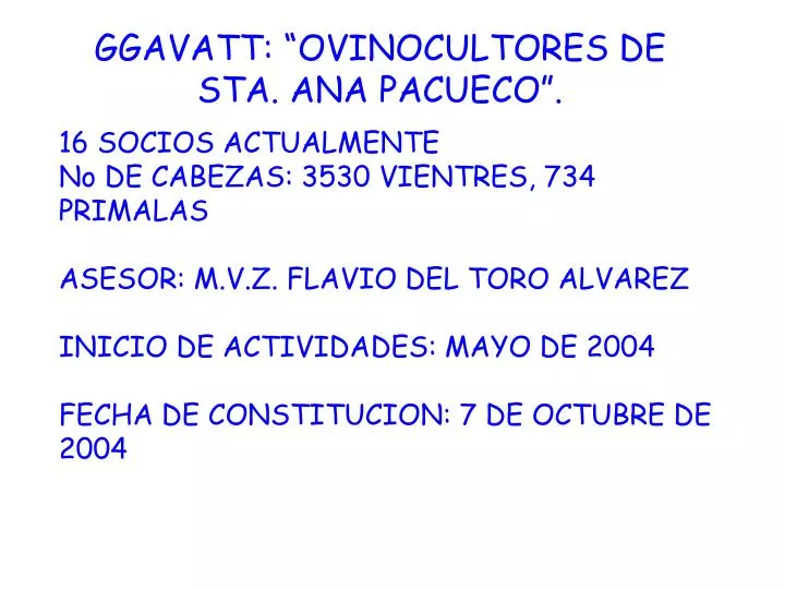 ggavatt ovinocultores de sta ana pacueco