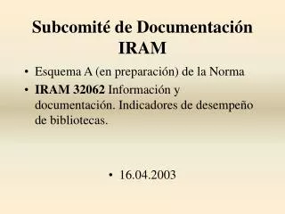 Subcomité de Documentación IRAM