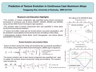 Prediction of Texture Evolution in Continuous Cast Aluminum Alloys