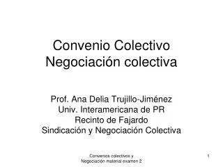 Convenio Colectivo Negociación colectiva