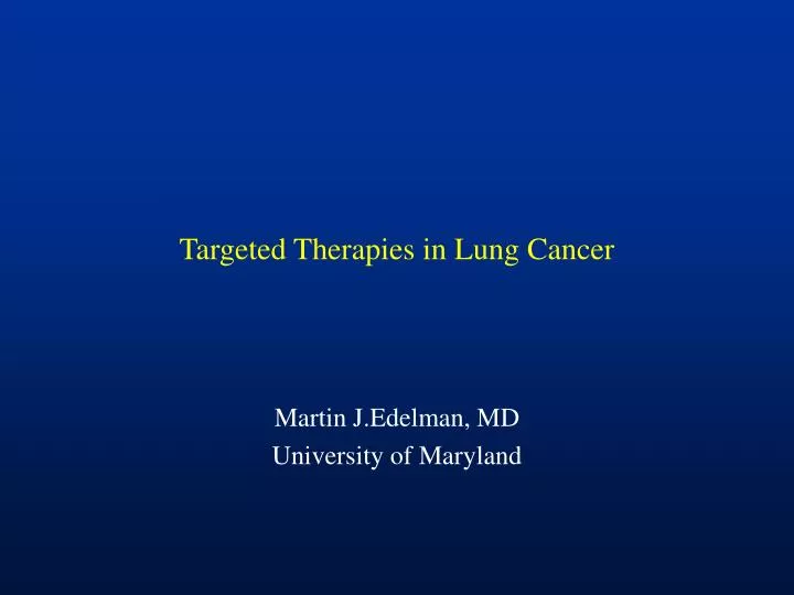 targeted therapies in lung cancer