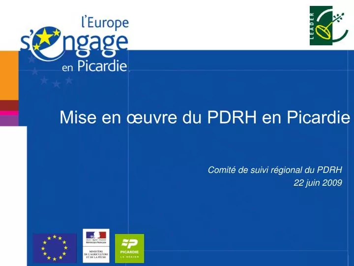 mise en uvre du pdrh en picardie