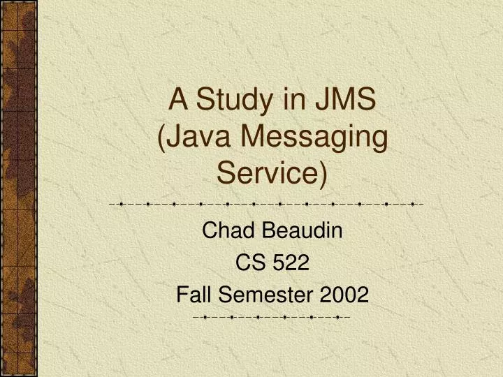 a study in jms java messaging service