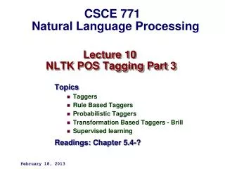 Lecture 10 NLTK POS Tagging Part 3