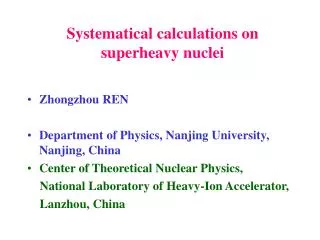 Systematical calculations on superheavy nuclei