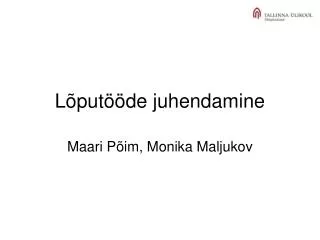 l put de juhendamine