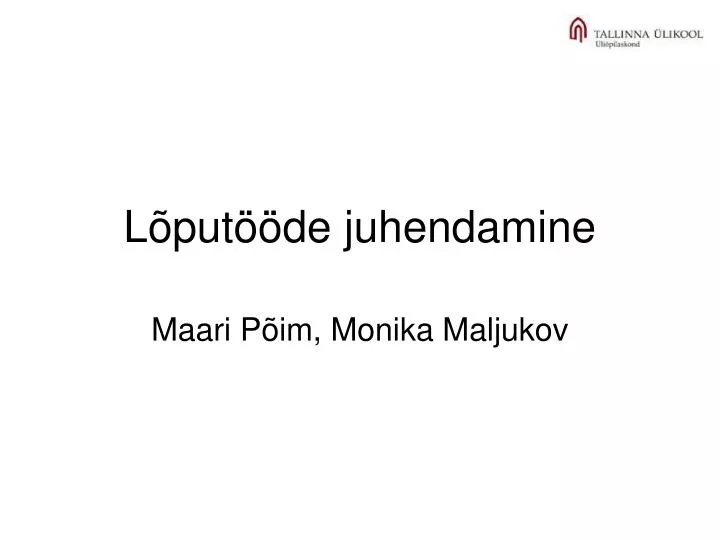 l put de juhendamine