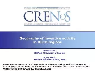 Geography of inventive activity in OECD regions