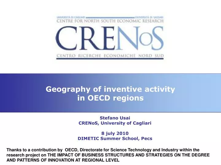 geography of inventive activity in oecd regions