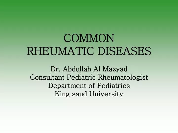 common rheumatic diseases
