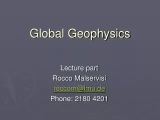 Global Geophysics