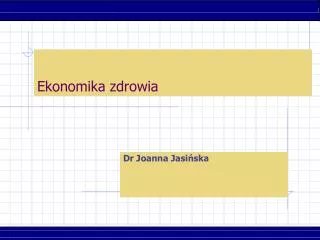 ekonomika zdrowia