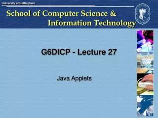 G6DICP - Lecture 27