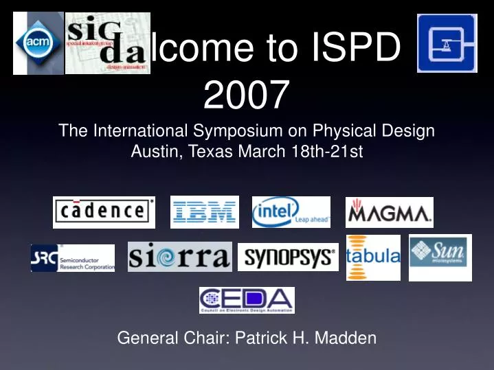 welcome to ispd 2007