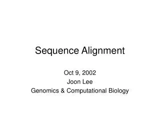 Sequence Alignment