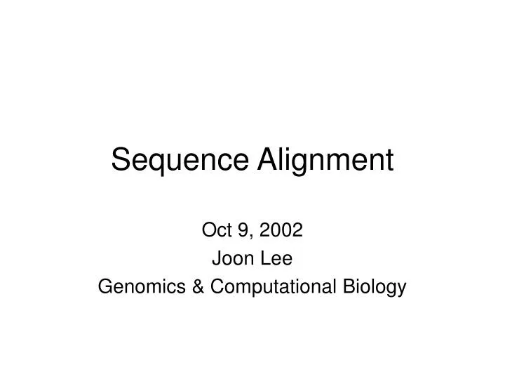 sequence alignment