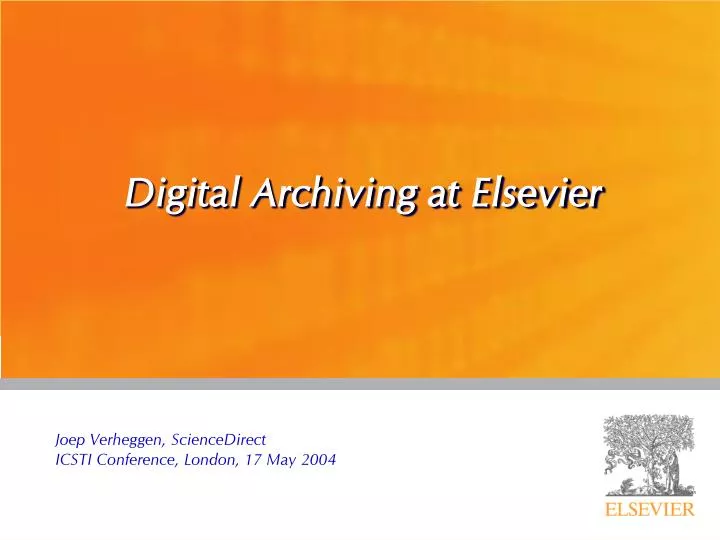 digital archiving at elsevier