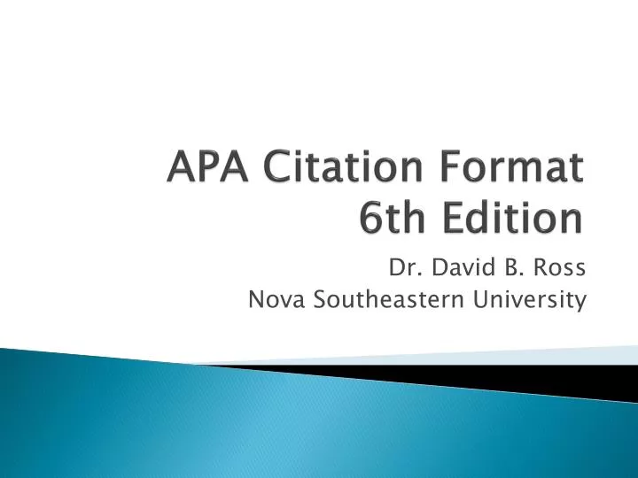 apa 6th edition citation powerpoint presentation