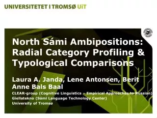 North S á mi Ambipositions: Radial Category Profiling &amp; Typological Comparisons